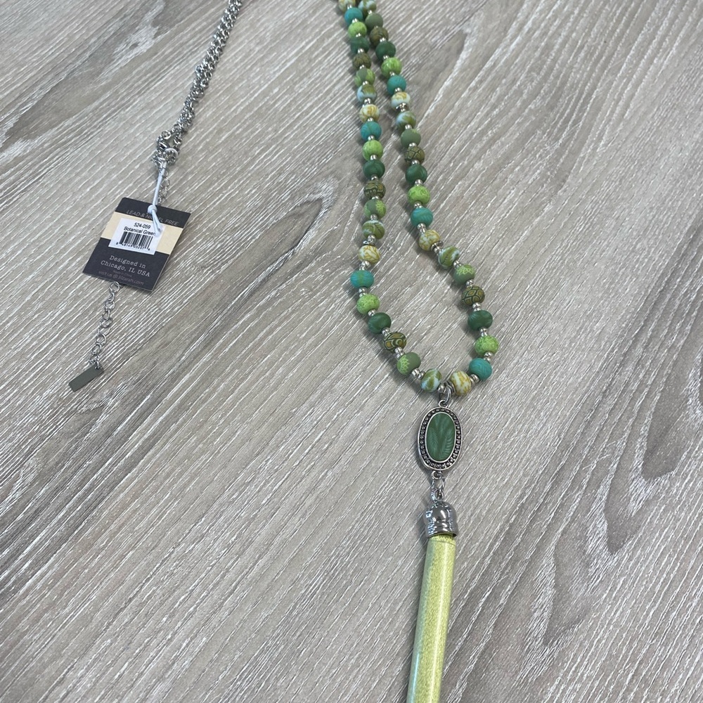 Jilzarah Handmade Clay Bead Necklace Greens